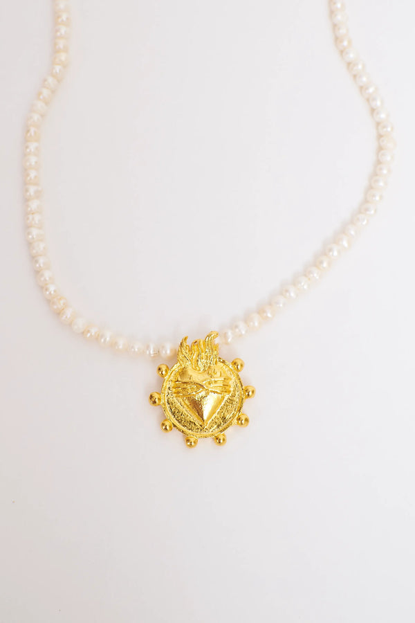 Cadena Sagrado corazon emperlado